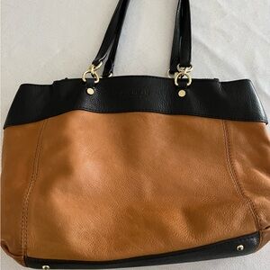 American Leather Company Black and Camel Shoulder Bag